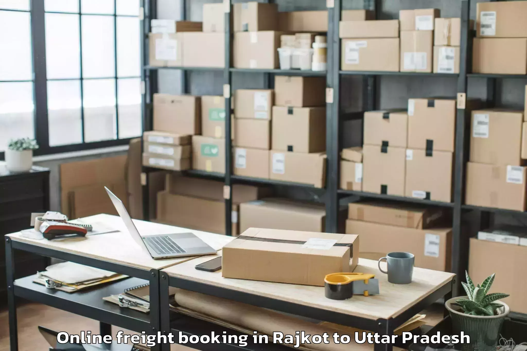 Book Rajkot to Talbehat Online Freight Booking Online